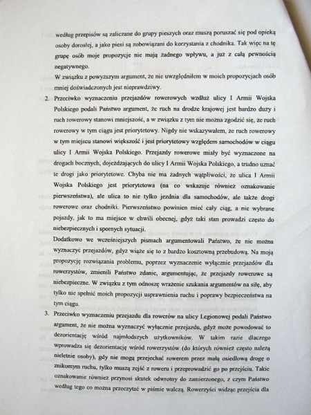 Pismo ws. ddr na ul. I AWP