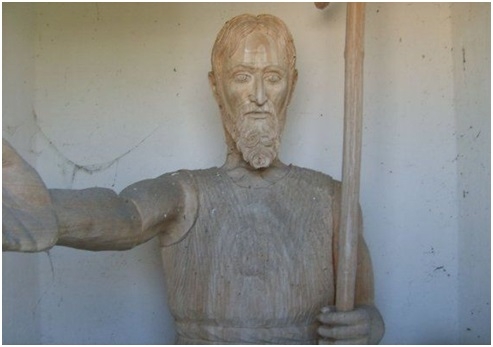 Obierwia - św, Roch w kapliczce.