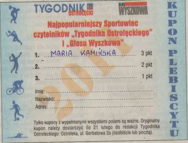 Kupon w plebiscycie Tygodnika